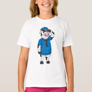 Cow as Police officer with Police hat T-Shirt