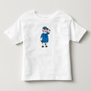 Cow as Police officer with Police hat Toddler T-Shirt
