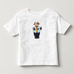 Cow as Teacher with Tie Toddler T-Shirt