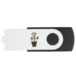 Cow as Teacher with Tie USB Flash Drive