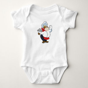 Cow as Waiter with Serving plate Baby Bodysuit