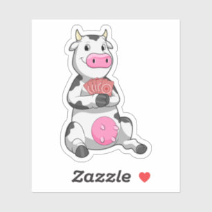 Cow at Poker with Poker cards