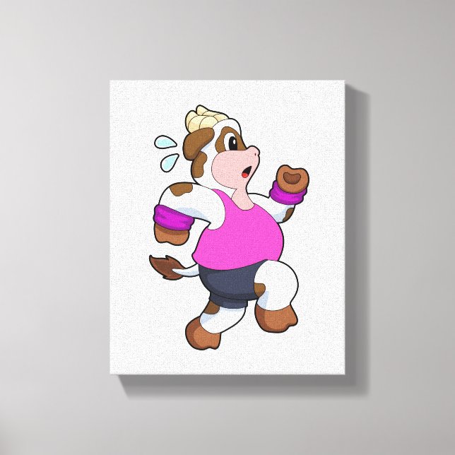 Cow at Running Canvas Print (Front)