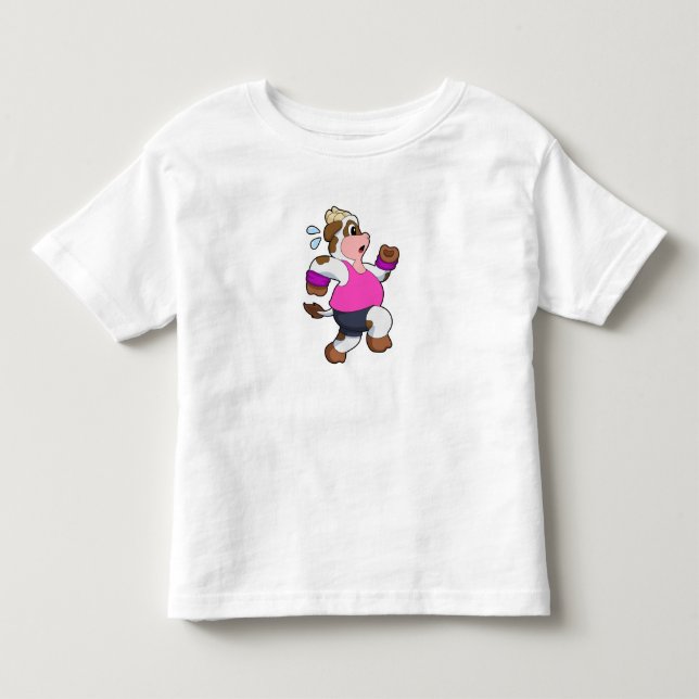 Cow at Running Toddler T-Shirt (Front)