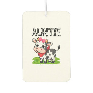 Cow Auntie Birthday Family Matching Girl Boy Farm Car Air Freshener