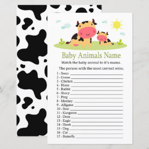 Cow Baby Animals Name Game