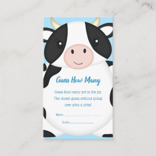 Cow Baby Shower Blue Enclosure Card