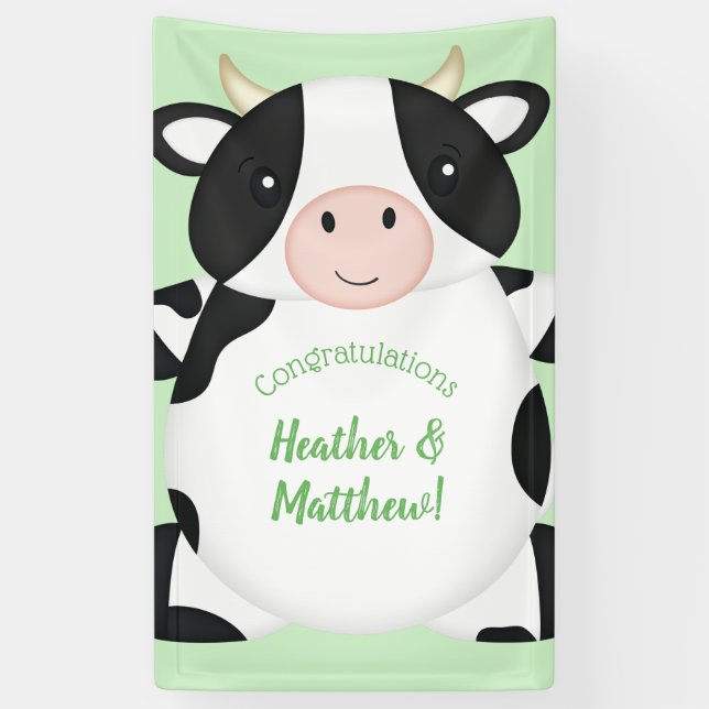 Cow Baby Shower Farm Banner (Vertical)