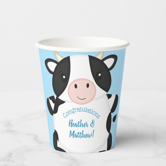 Cow Baby Shower Farm  Paper Cups (Front)