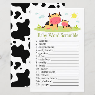 Cow Baby word scramble game
