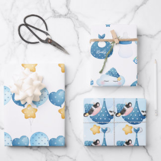 Cow Baby Wrapping Paper Flat Sheet Set of 3