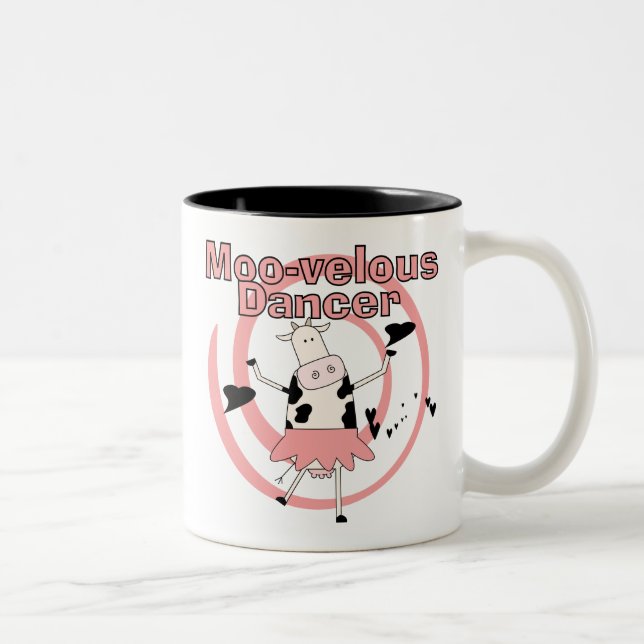 Cow Ballerina Tshirts and Gifts Two-Tone Coffee Mug (Right)