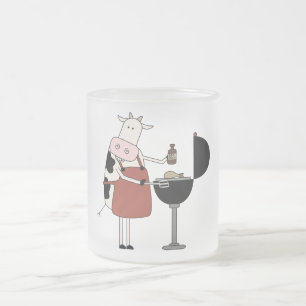 Cow Barbeque Tshirts and Gifts Frosted Glass Coffee Mug