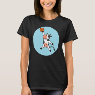 Cow Basketball Player Farm Animal Ball Sports T-Shirt