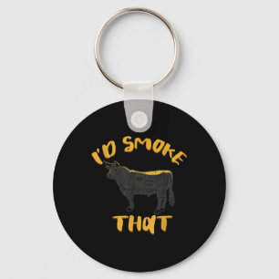 Cow Bbq Grilling Funny Meat Lovers Sarcastic Humou Key Ring