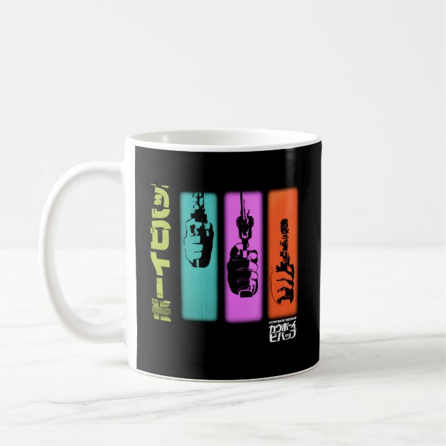 Cow Bebop Hand Gun Colourful Panels Coffee Mug (Left)