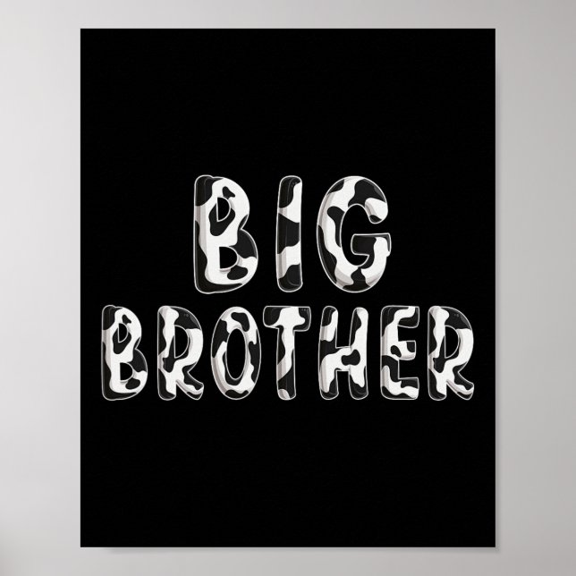Cow Big Brother Birthday Family Matching Fathers D Poster (Front)