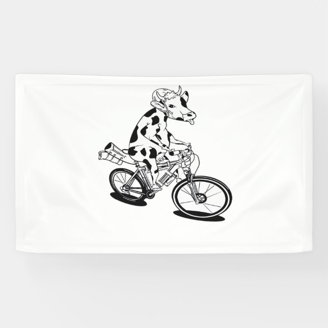 Cow Bikepacking Classic T-Shirt Banner (Horizontal)