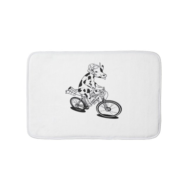 Cow Bikepacking Classic T-Shirt Bath Mat (Front)