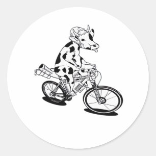 Cow Bikepacking Classic T-Shirt Classic Round Sticker