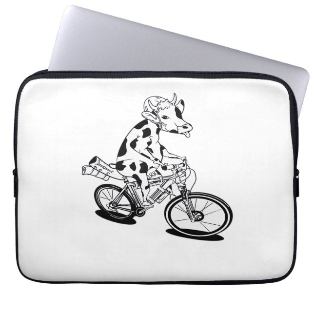 Cow Bikepacking Classic T-Shirt Laptop Sleeve (Front)