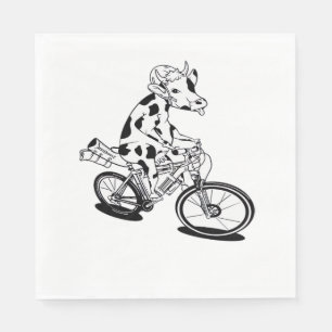 Cow Bikepacking Classic T-Shirt Napkin