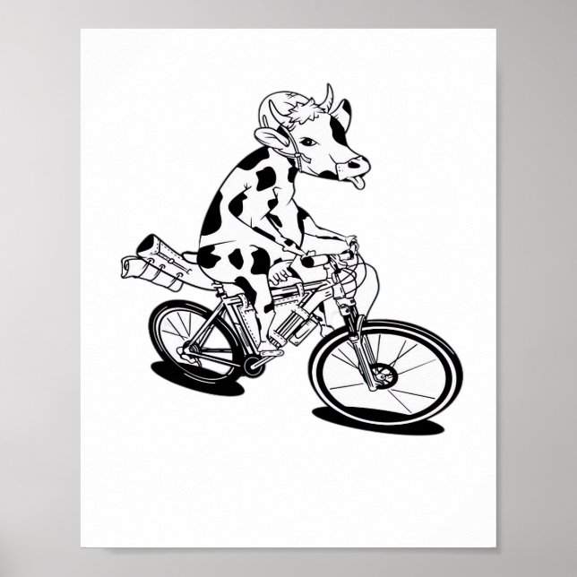 Cow Bikepacking Classic T-Shirt Poster (Front)