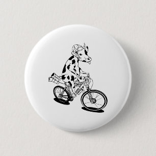 Cow Bikepacking Mountain Bike Cow Bikepacking Mtb 6 Cm Round Badge