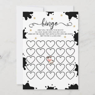 Cow Bingo Baby Shower Game Card