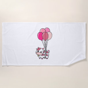 Cow Birthday Balloon Theme Party Farmer Bday Cattl Beach Towel