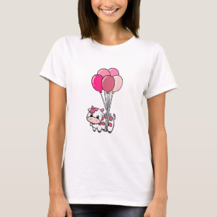 Cow Birthday Balloon Theme Party Farmer Bday Cattl T-Shirt