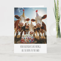 Cow Birthday Cake Brings All The Boys To The Yard