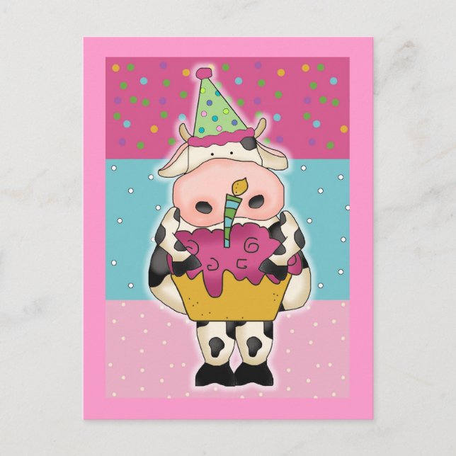 Cow Birthday Cards and Postage (Front)