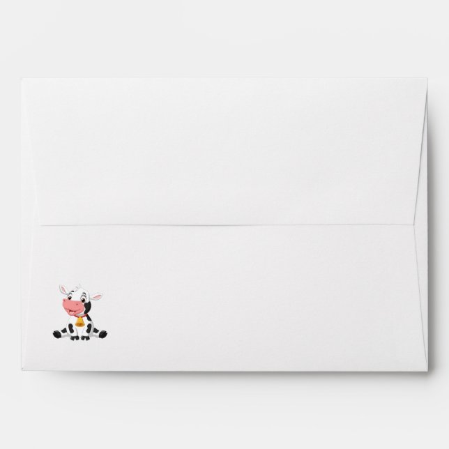 Cow Birthday Farm Envelope (Back (Top Flap))