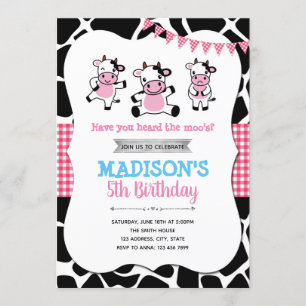 Cow Birthday Invitation