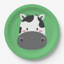 Cow Birthday Kids Room Wall Art Paper Plates