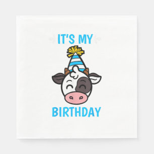 Cow Birthday Party Hat Cattleman Farmer Bday Theme Napkin