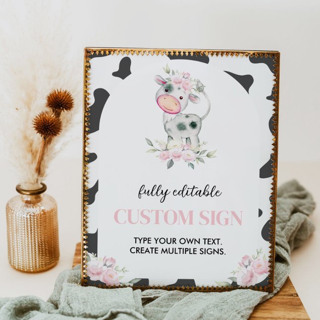 Cow Birthday Party Table Sign (Creator Uploaded)