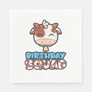Cow Birthday Squad Cattleman Farmer Bday Theme Par Napkin