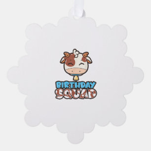 Cow Birthday Squad Cattleman Farmer Bday Theme Par Tree Decoration Card