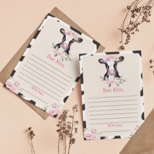 Cow Birthday Time Capsule Note Message Card