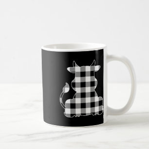 Cow Black & White Buffalo Plaid Merry Christma Coffee Mug