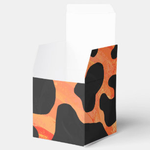 Cow Black and Orange Print Favour Box