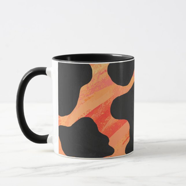 Cow Black and Orange Print Mug (Left)