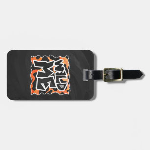 Cow Black and Orange Wild Me Luggage Tag