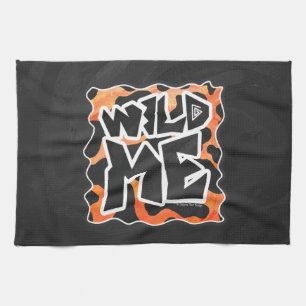 Cow Black and Orange Wild Me Tea Towel