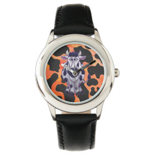 Cow Black and Orange Wild Me Watch
