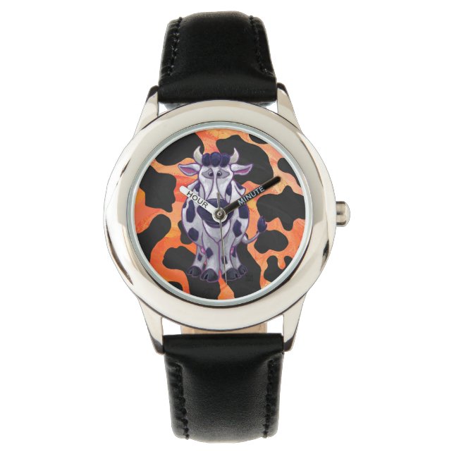Cow Black and Orange Wild Me Watch (Front)