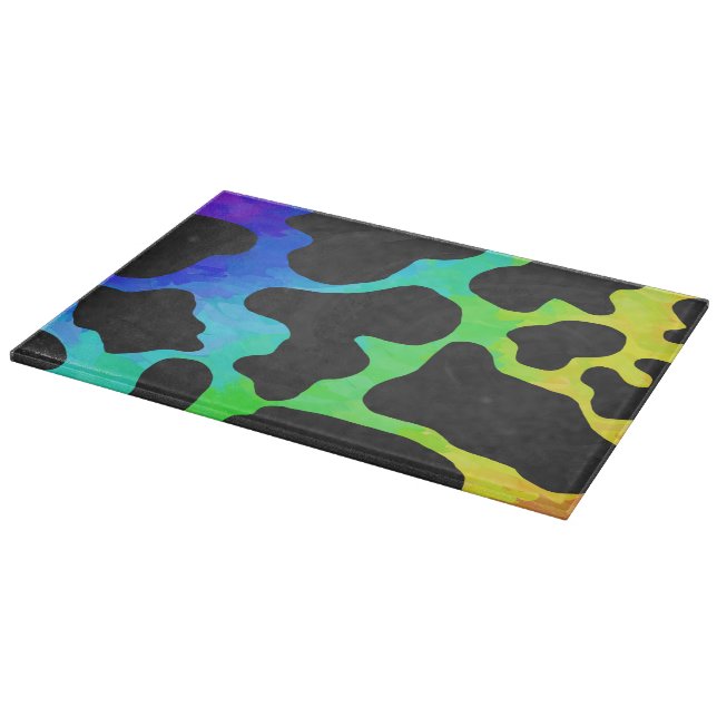 Cow Black and Rainbow Gifts Cutting Board (Corner)