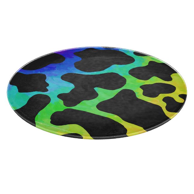Cow Black and Rainbow Gifts Cutting Board (Corner)